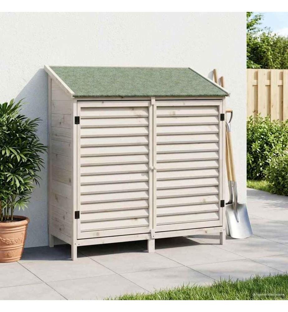 Abri de jardin Blanc 106 x 56 x 113,5 cm Bois de Sapin Massif
