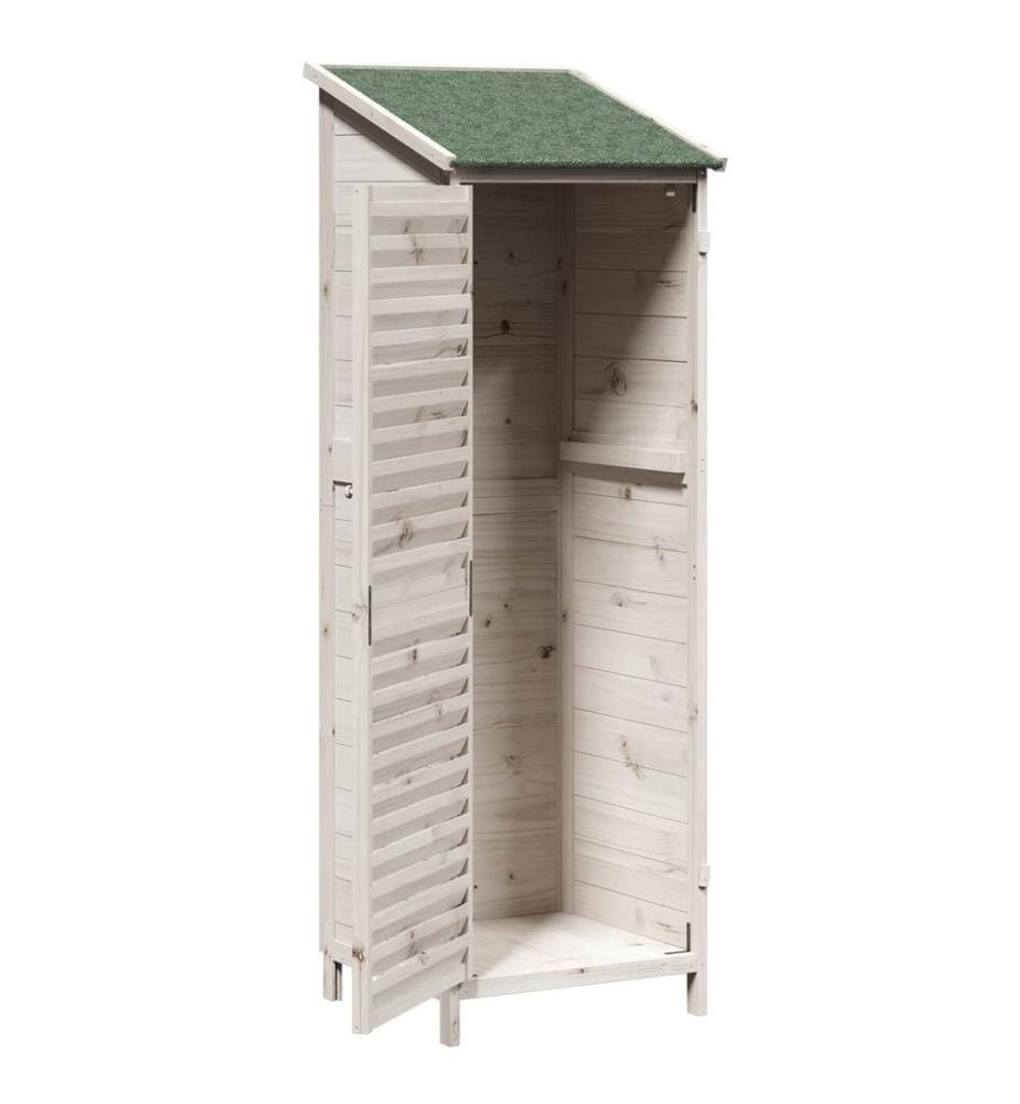 Abri de jardin Blanc 59 x 56 x 176 cm Bois de Sapin Massif