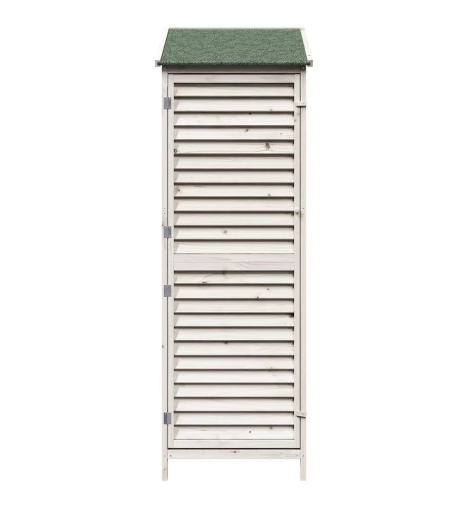 Abri de jardin Blanc 59 x 56 x 176 cm Bois de Sapin Massif