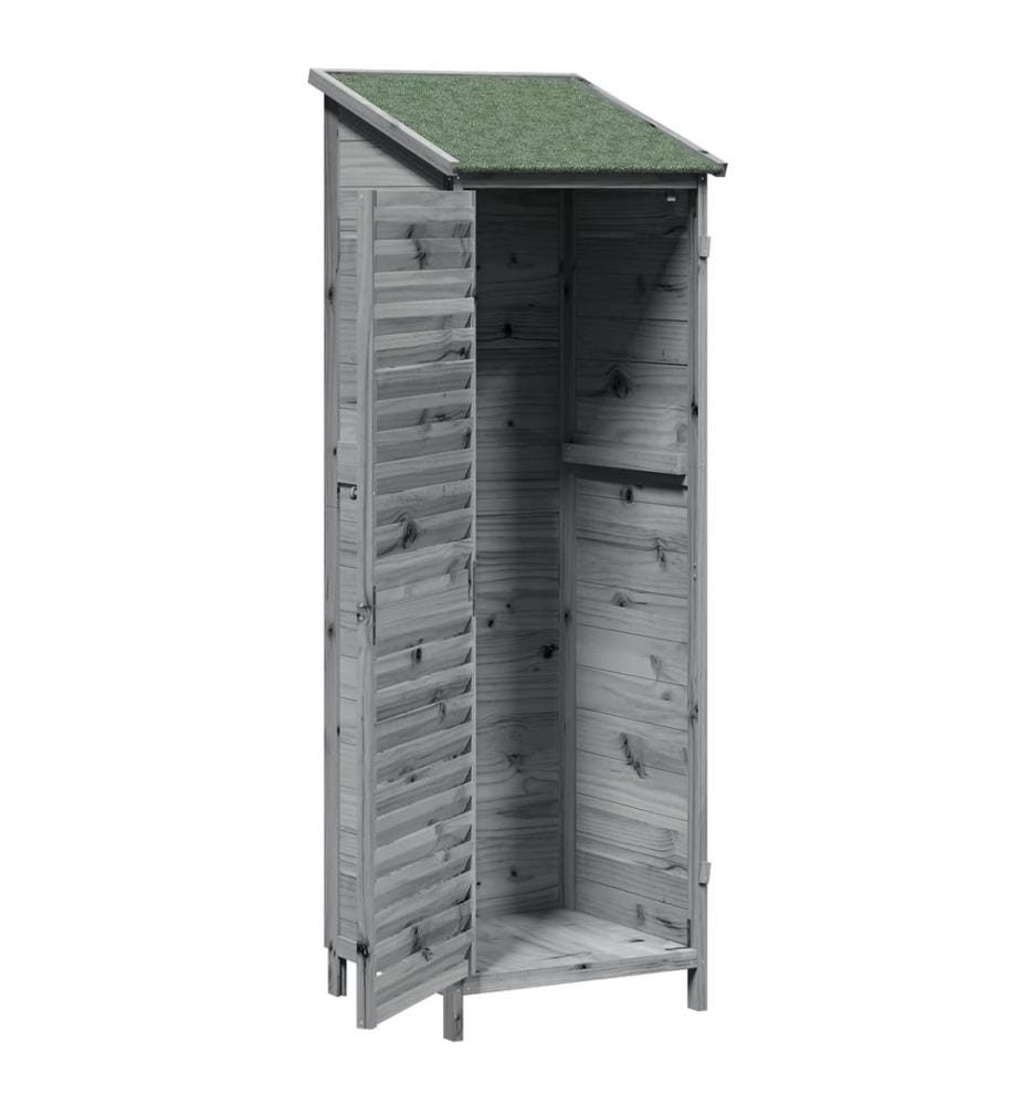 Abri de jardin Gris 59 x 56 x 176 cm Bois de Sapin Massif