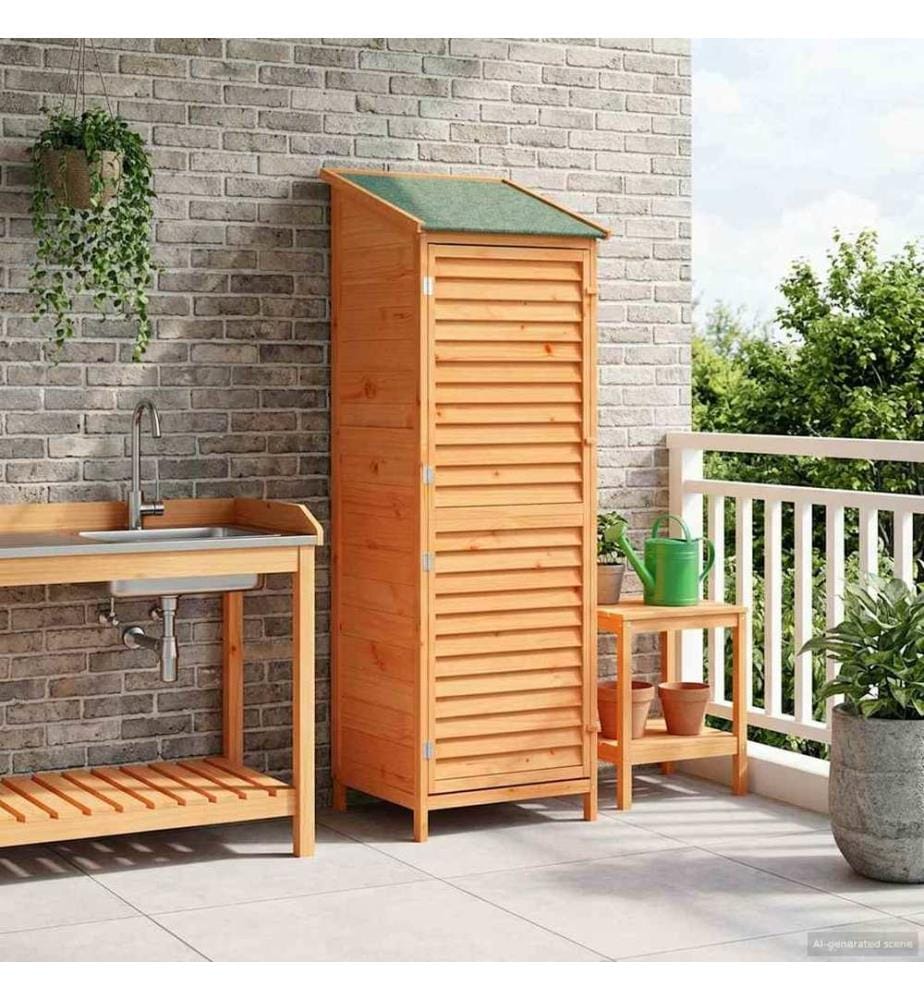 Abri de jardin Marron 59 x 56 x 176 cm Bois de Sapin Massif