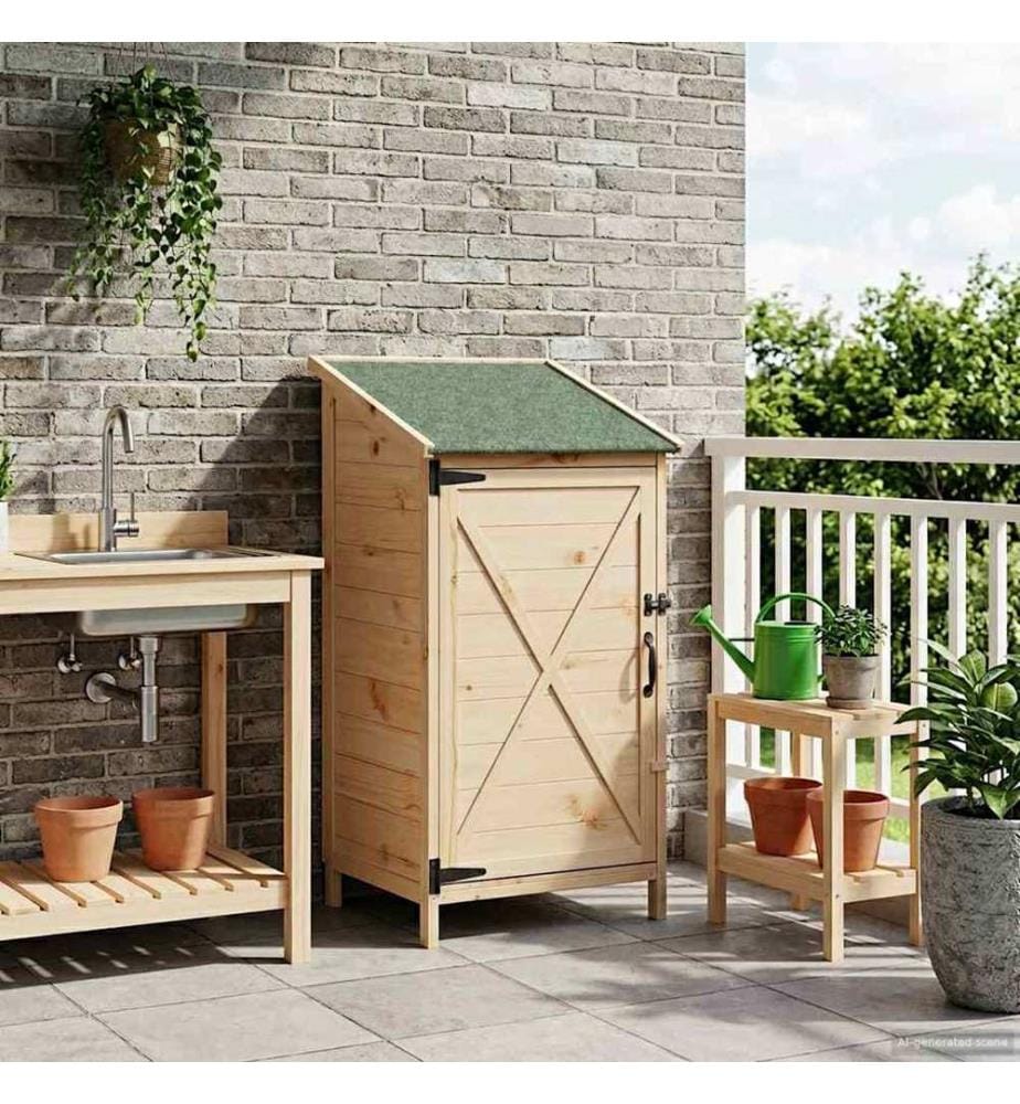 Abri de jardin avec toit Naturel 59,5 x 56 x 113,5 cm