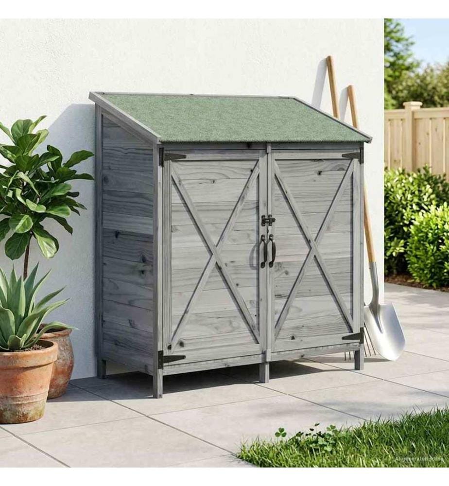 Abri de jardin Gris 106 x 56 x 113,5 cm Bois de Sapin Massif