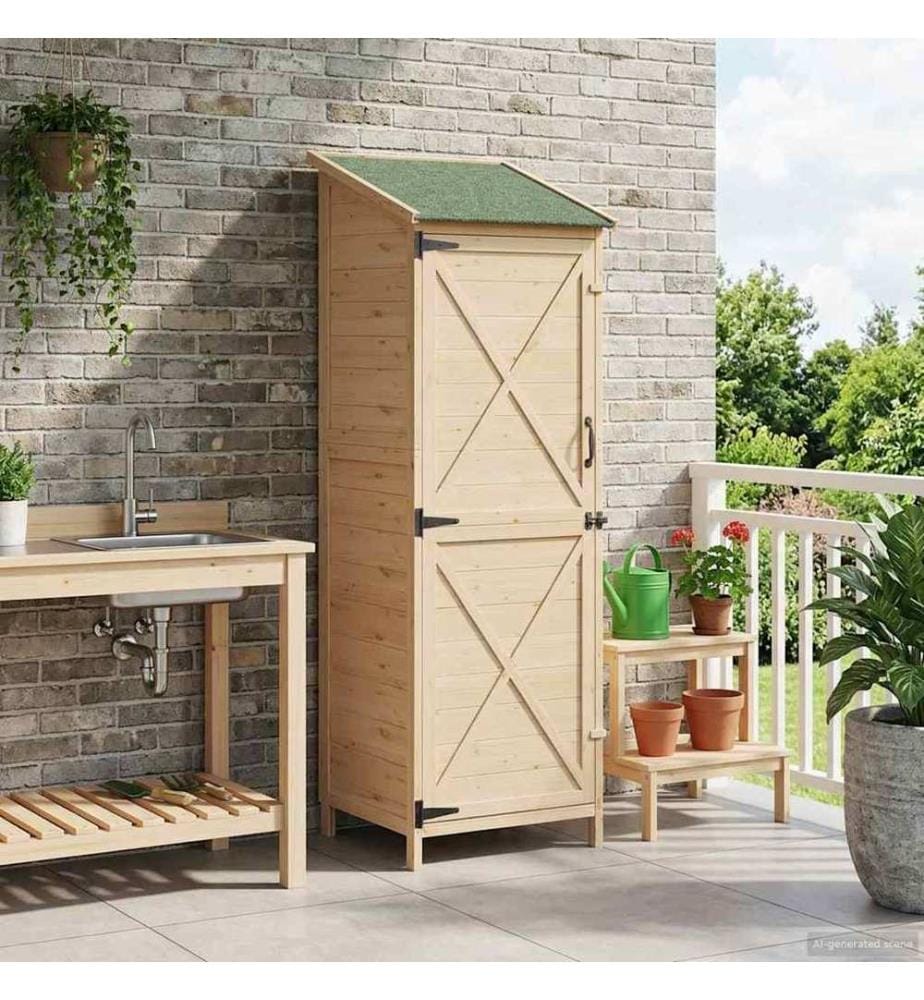 Abri de jardin avec toit Naturel 59,5 x 56 x 176,5 cm