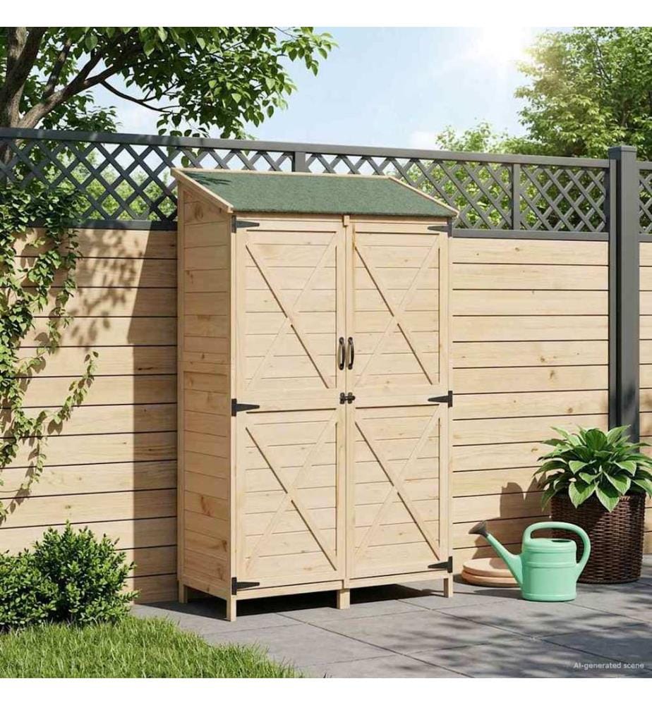 Abri de jardin Naturel 106 x 56 x 176,5 cm Bois de Sapin Massif