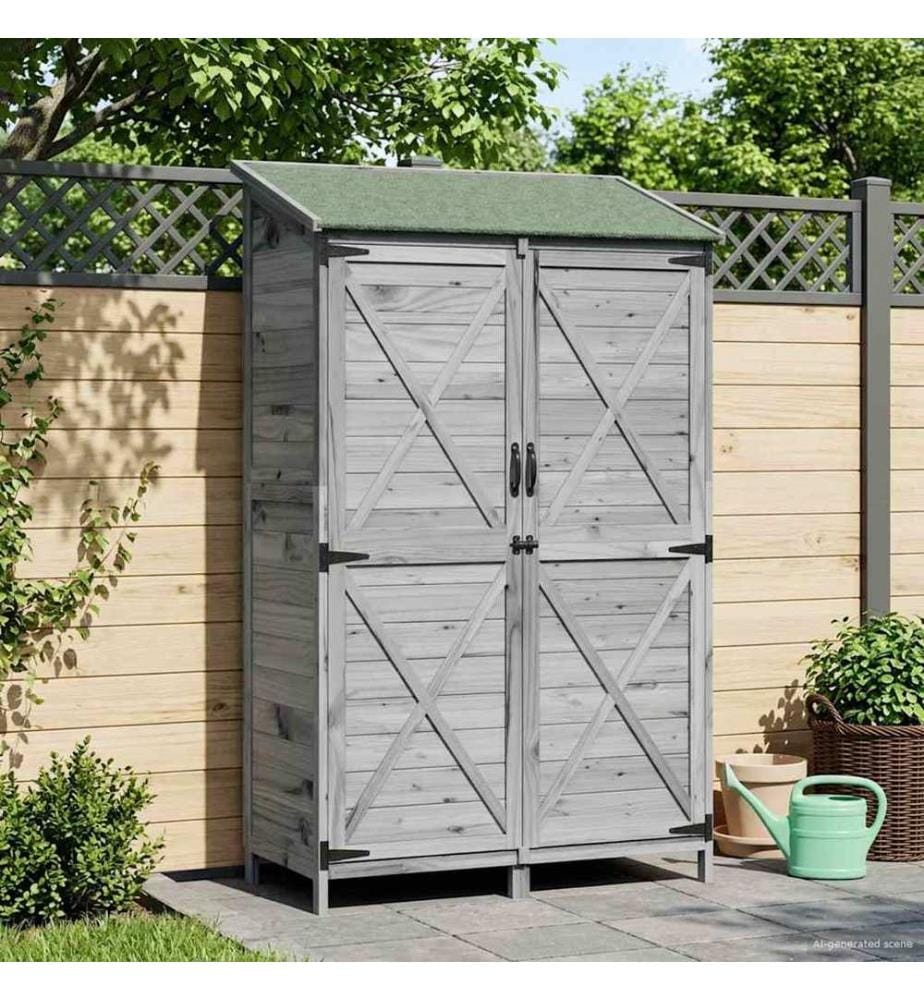 Abri de jardin Gris 106 x 56 x 176,5 cm Bois de Sapin Massif