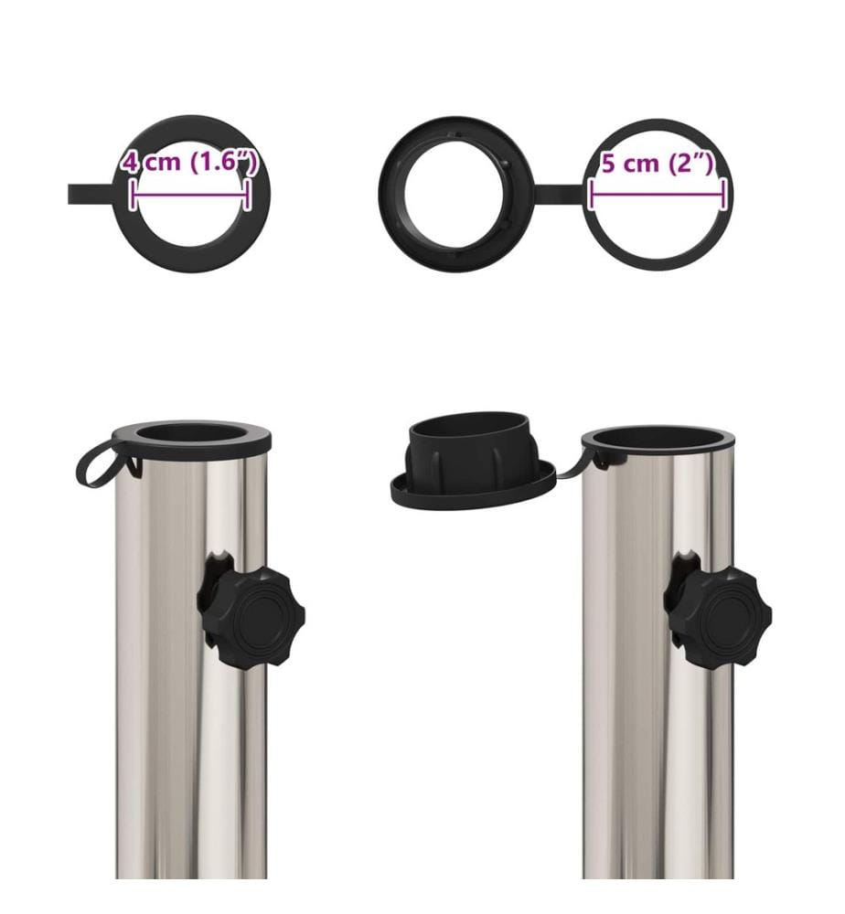Parasol Fussrohr 0.63 kg Natürlicher Edelstahl Edelstahl