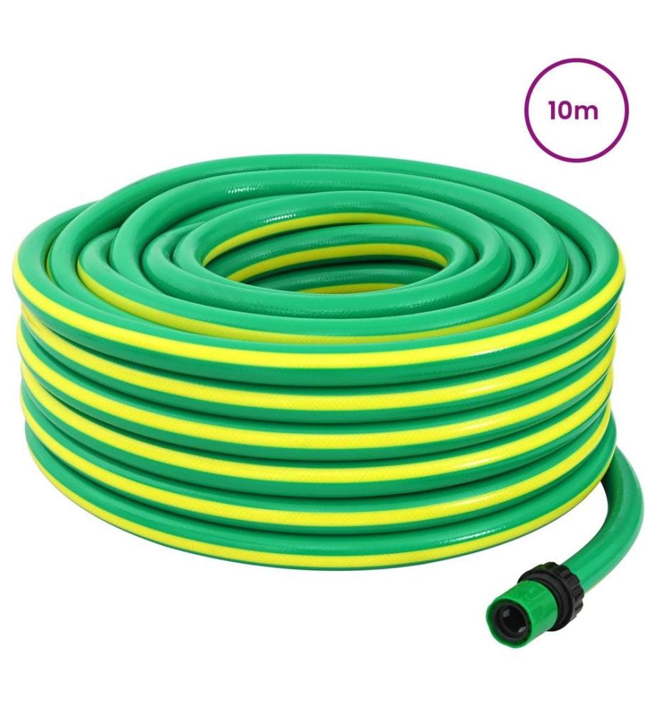 Tuyau de jardin 5 couches Vert et jaune 3 / 4'' 10 m PVC