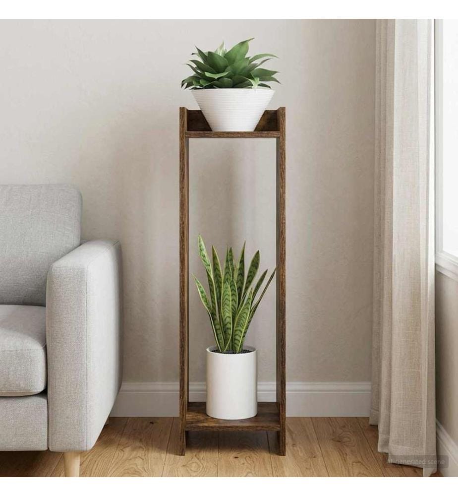 Support de Plante Chêne Fumé 30 x 30 x 100 cm Bois d'ingénierie