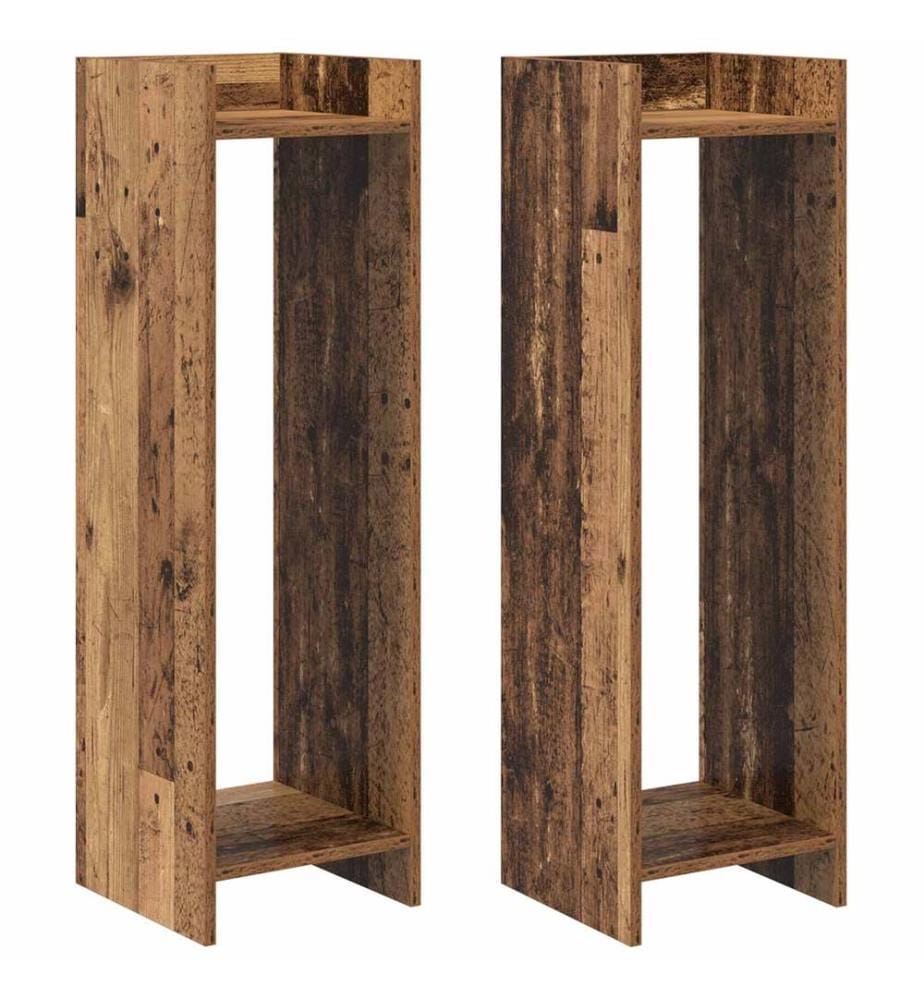 Support de Plante 2 pcs Bois ancien 30 x 30 x 100 cm