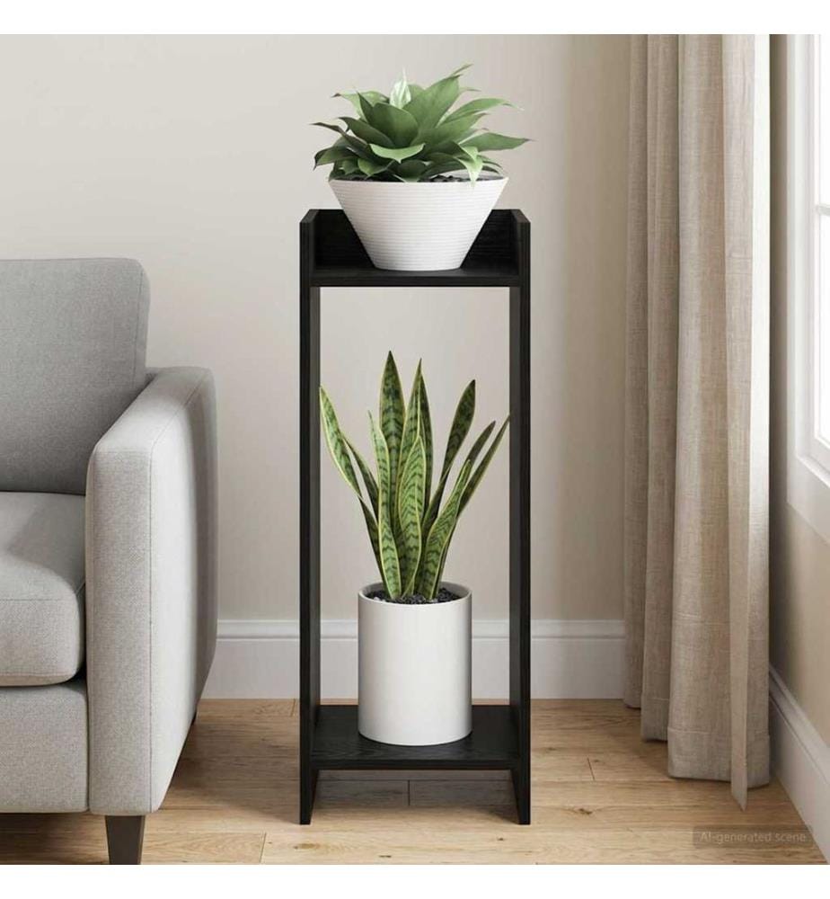 Support de Plante Chêne Noir 30 x 30 x 80 cm Bois d'ingénierie