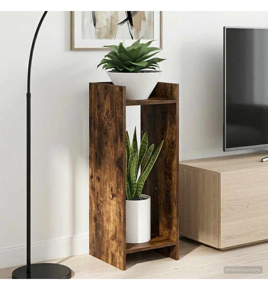 Support de Plante Chêne Fumé 30 x 30 x 80 cm Bois d'ingénierie