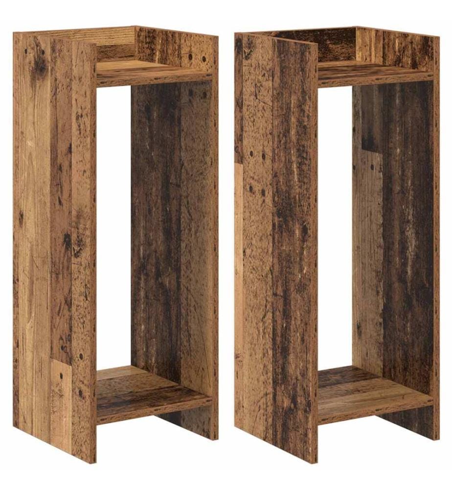 Support de Plante 2 pcs Bois ancien 30 x 30 x 80 cm
