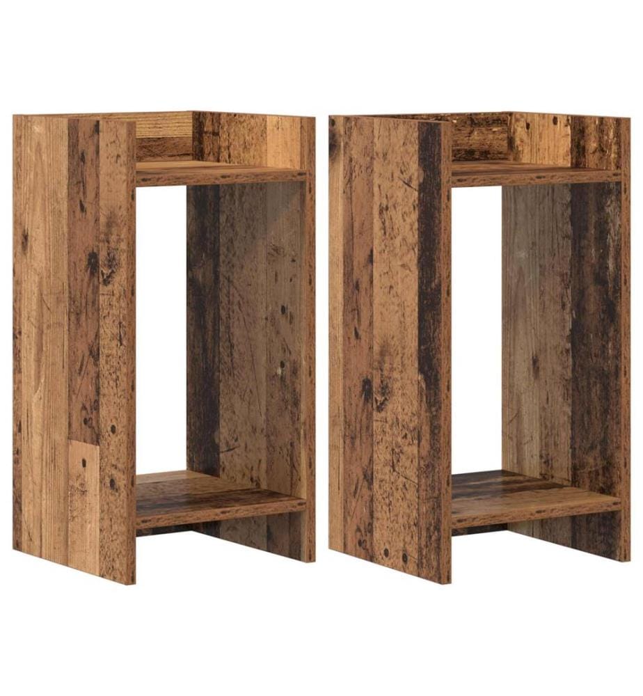 Support de Plante 2 pcs Bois ancien 30 x 30 x 60 cm