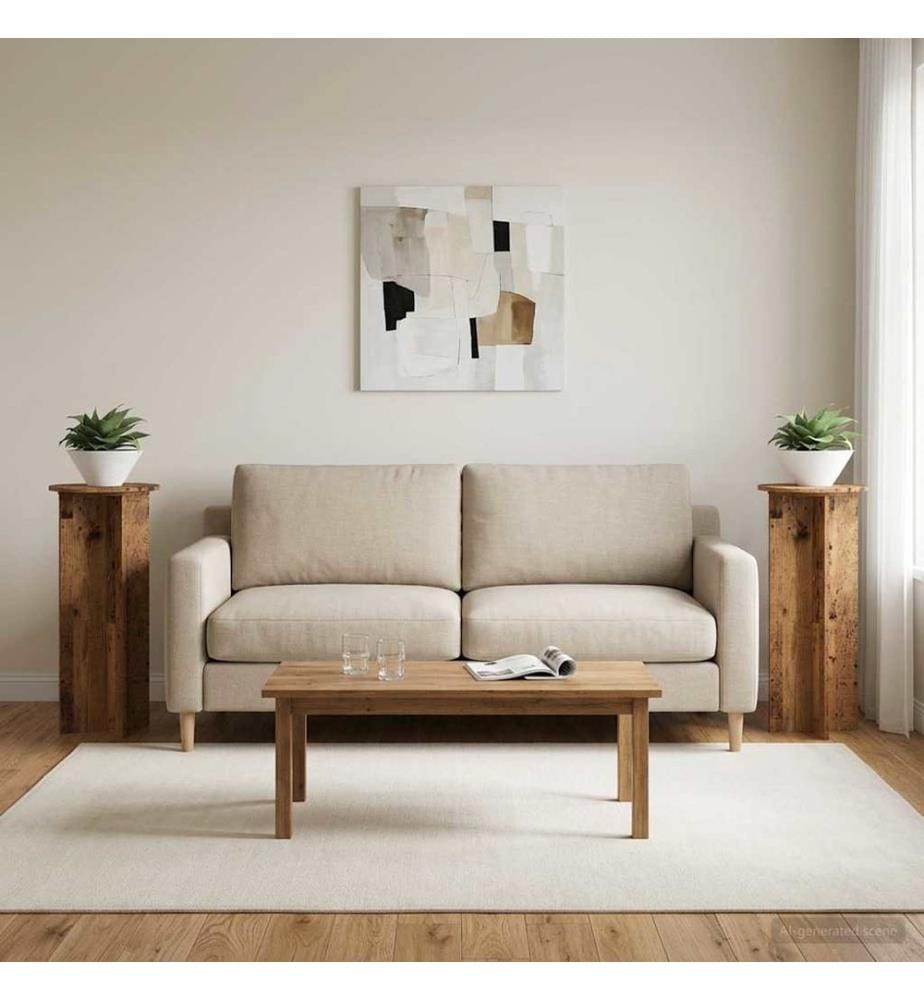 Support de Plante 2 pcs Bois ancien Ø40 x 100 cm