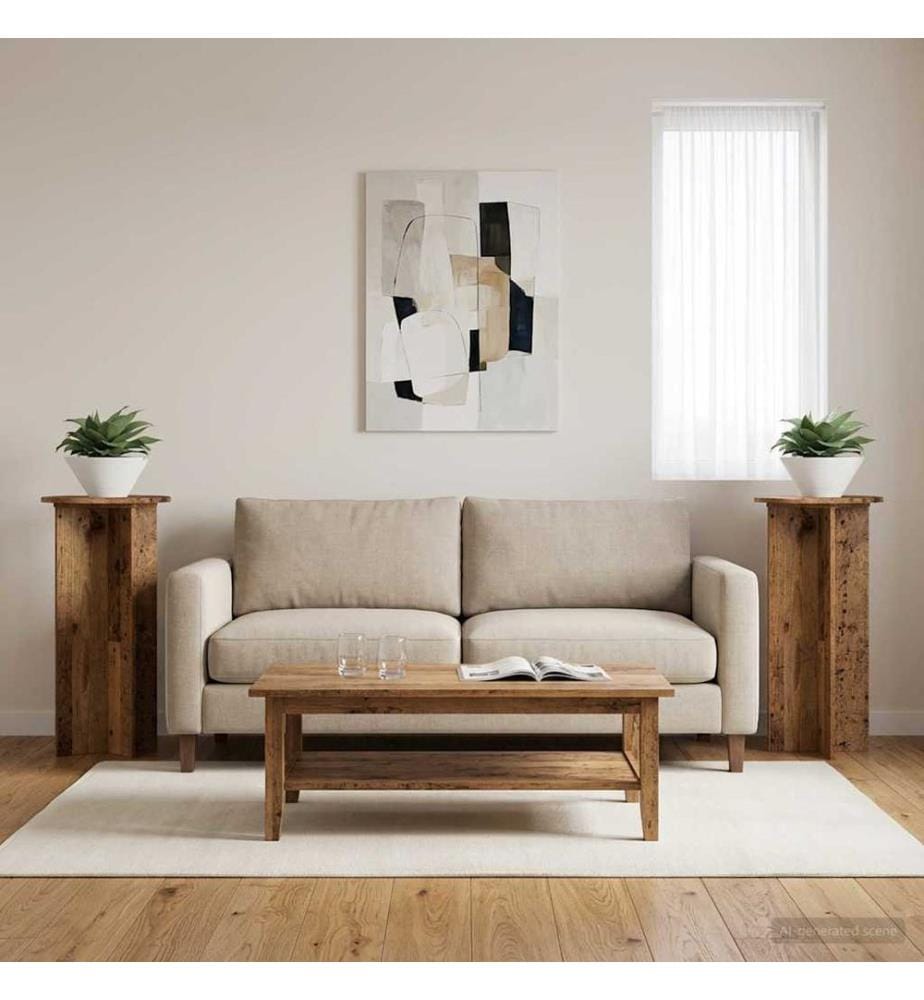 Support de Plante 2 pcs Bois ancien 40 x 40 x 80 cm