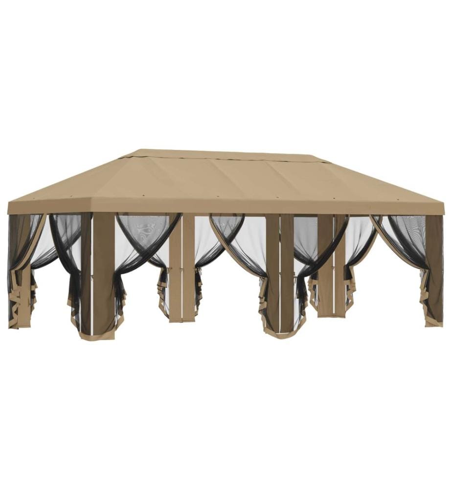 Housse de tonnelle avec murs latéraux Beige 600,5 x 300,5 cm