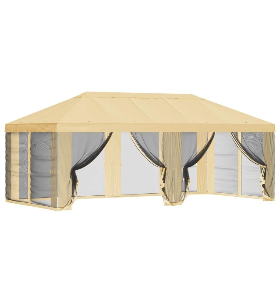 Housse de tonnelle avec murs latéraux Crème 600,5 x 300,5 cm