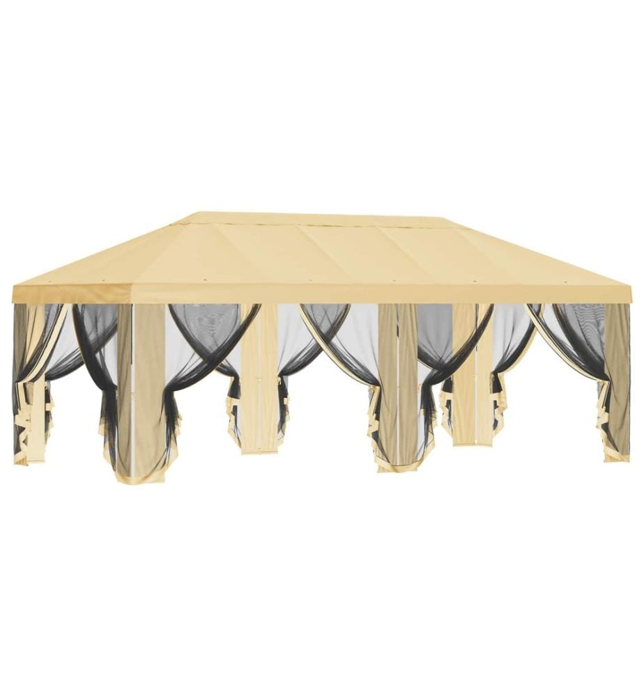 Housse de tonnelle avec murs latéraux Crème 600,5 x 300,5 cm