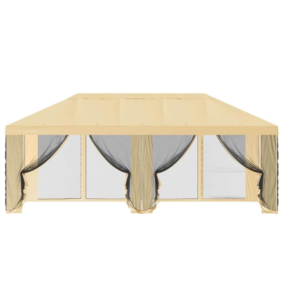Housse de tonnelle avec murs latéraux Crème 600,5 x 300,5 cm