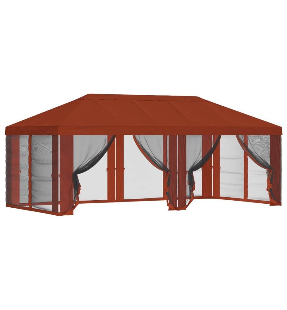 Housse de tonnelle avec murs latéraux Terre cuite Polyester