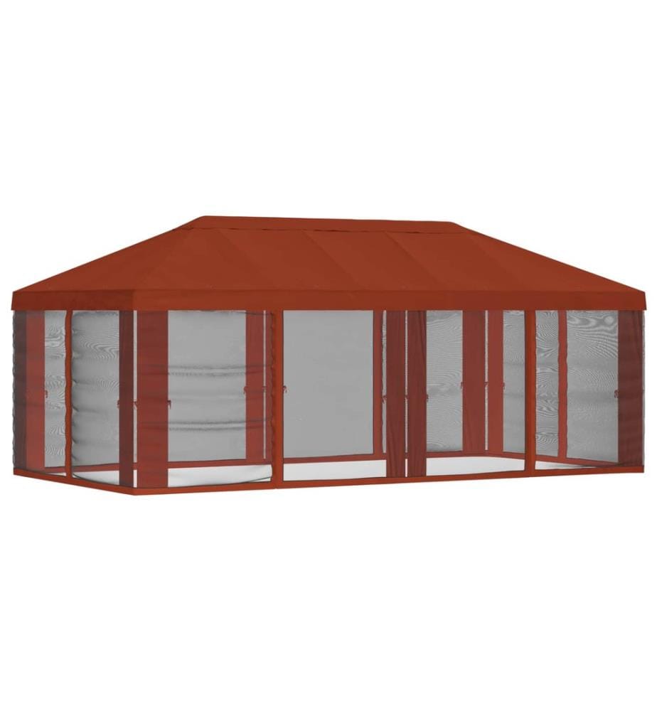 Housse de tonnelle avec murs latéraux Terre cuite Polyester