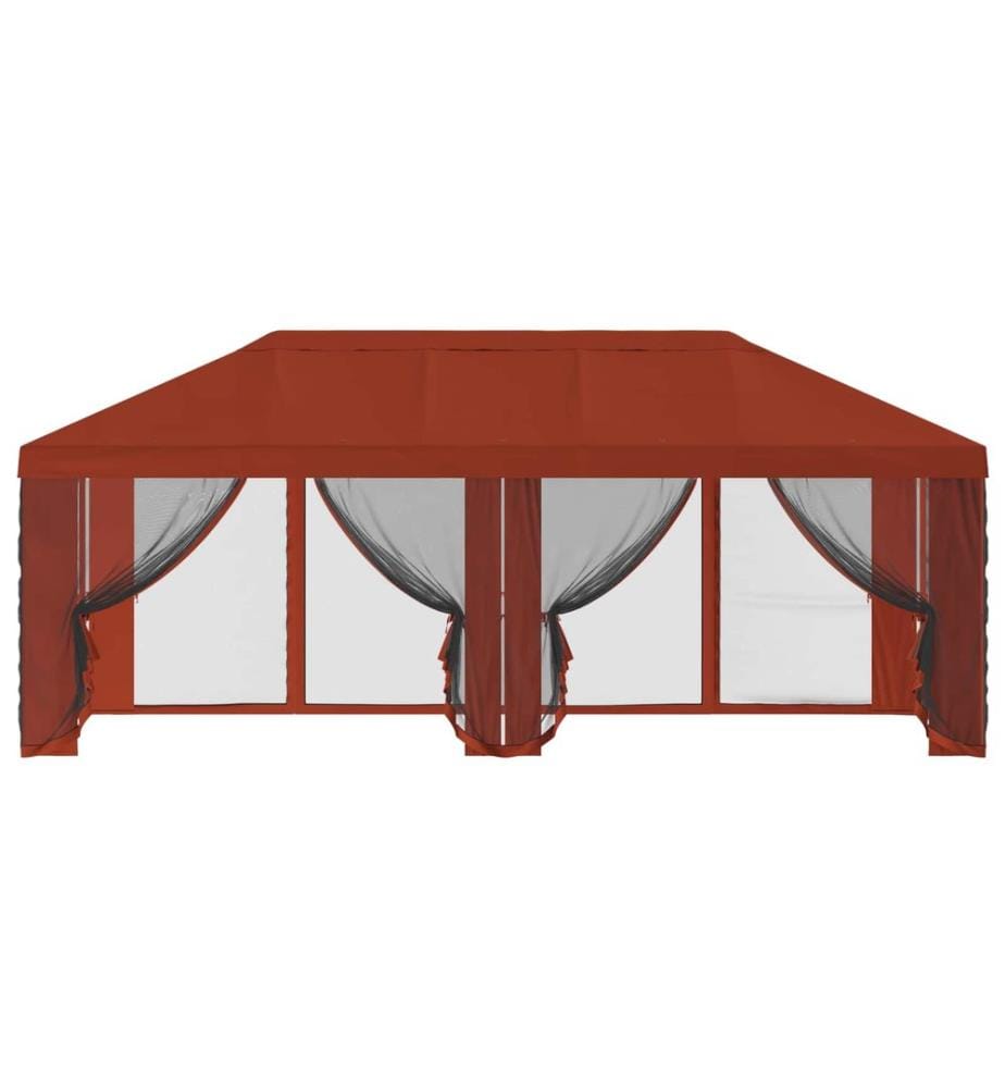 Housse de tonnelle avec murs latéraux Terre cuite Polyester