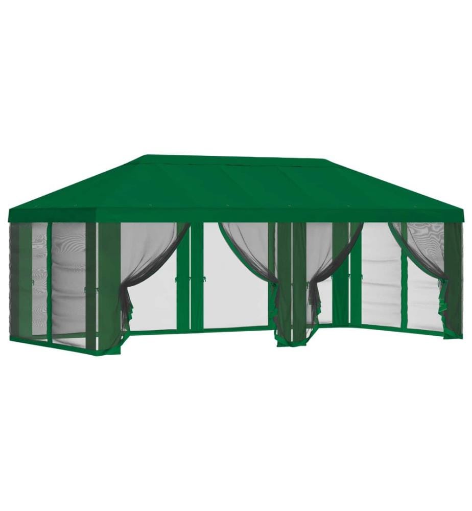 Housse de tonnelle avec murs latéraux Vert 600,5 x 300,5 cm