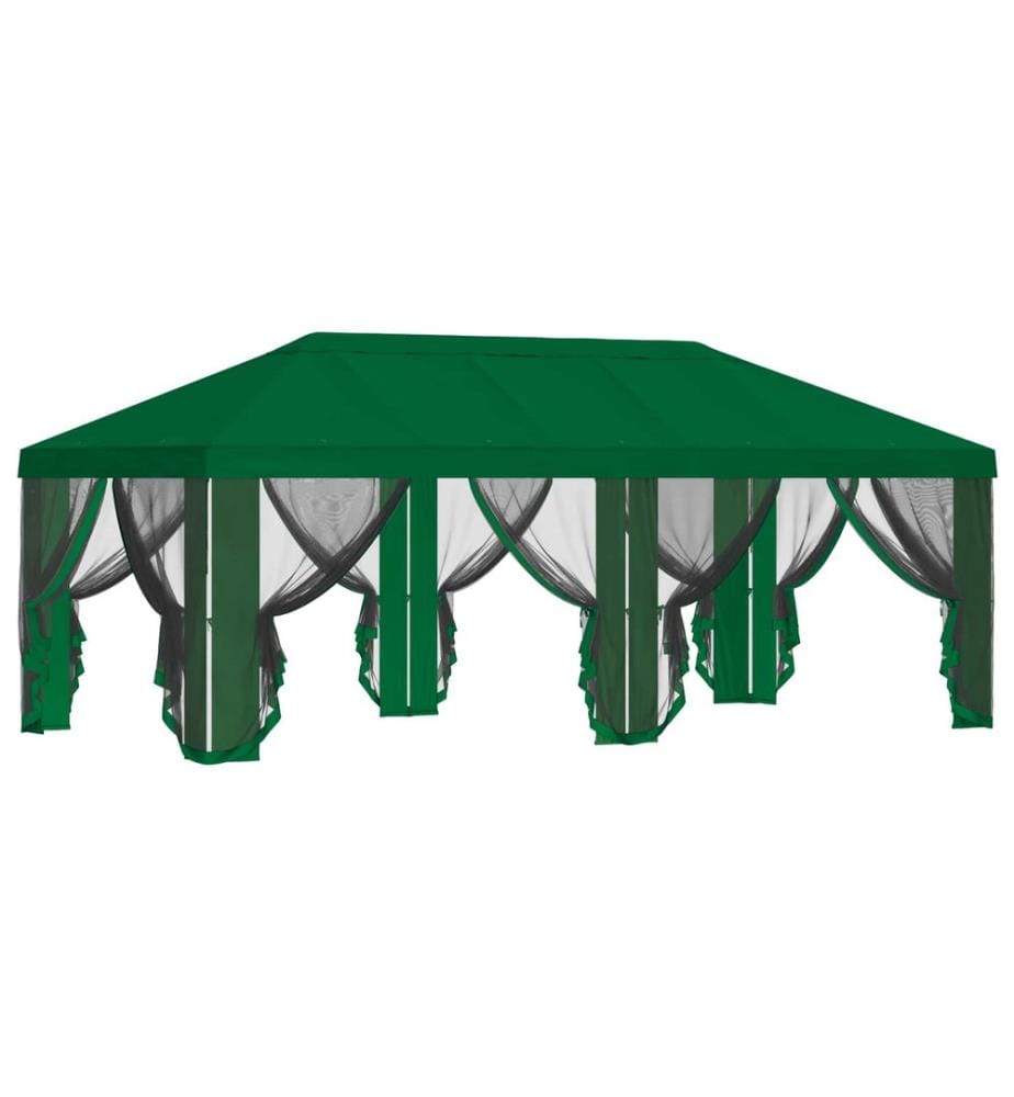 Housse de tonnelle avec murs latéraux Vert 600,5 x 300,5 cm