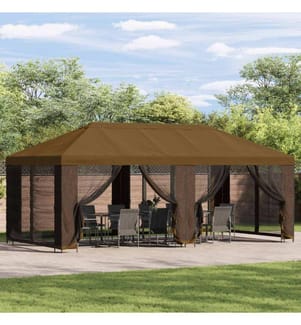 Housse de tonnelle avec murs latéraux Taupe 600,5 x 300,5 cm