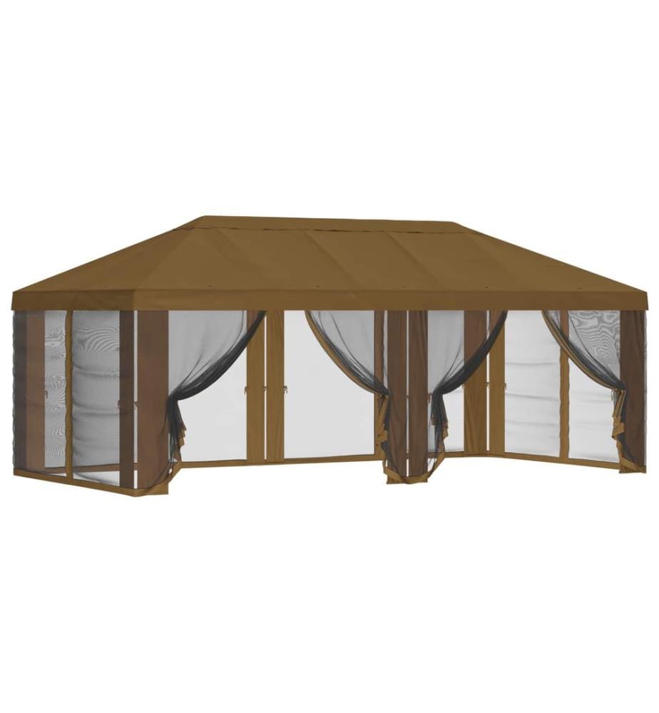 Housse de tonnelle avec murs latéraux Taupe 600,5 x 300,5 cm