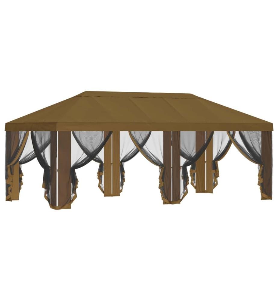 Housse de tonnelle avec murs latéraux Taupe 600,5 x 300,5 cm