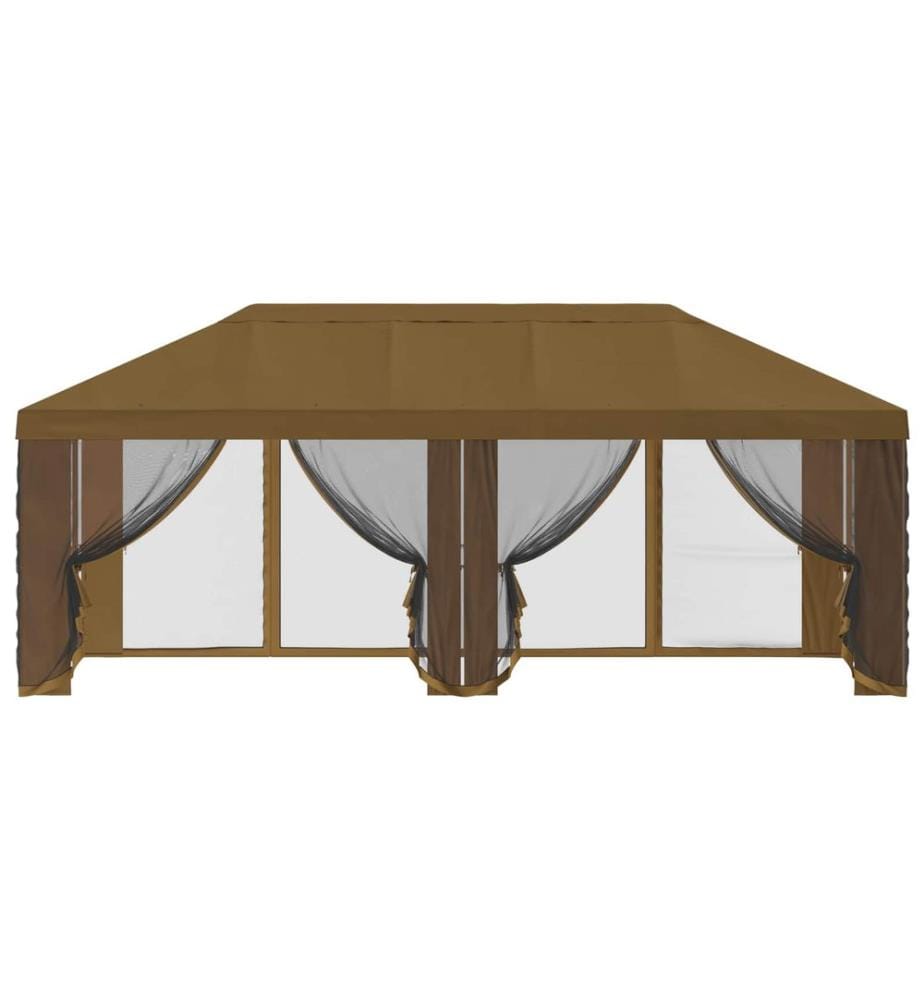 Housse de tonnelle avec murs latéraux Taupe 600,5 x 300,5 cm