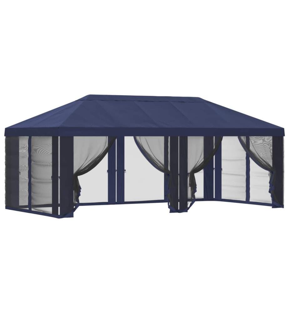 Housse de tonnelle avec murs latéraux Bleu 600,5 x 300,5 cm