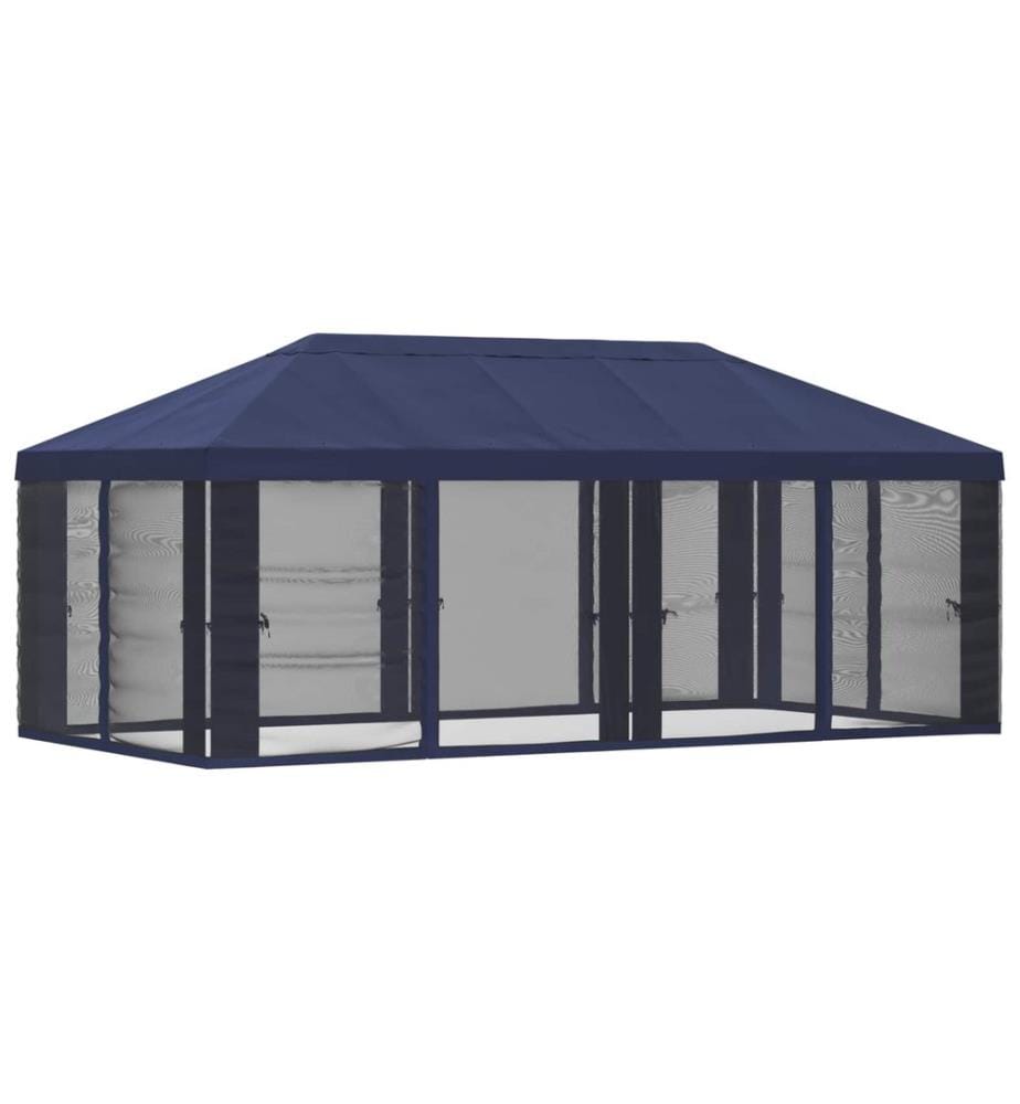 Housse de tonnelle avec murs latéraux Bleu 600,5 x 300,5 cm