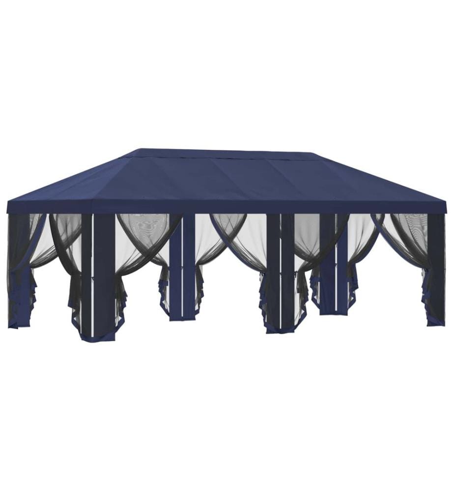 Housse de tonnelle avec murs latéraux Bleu 600,5 x 300,5 cm
