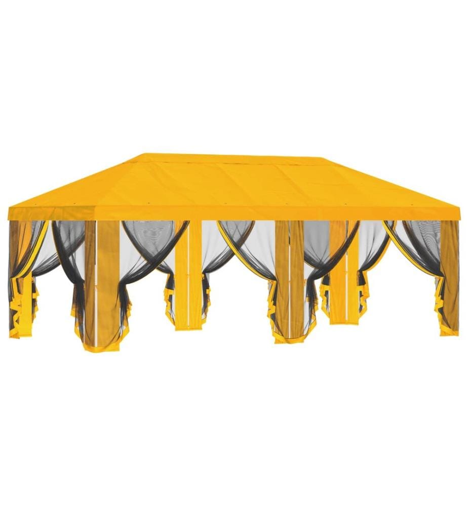 Housse de tonnelle avec murs latéraux Jaune 600,5 x 300,5 cm