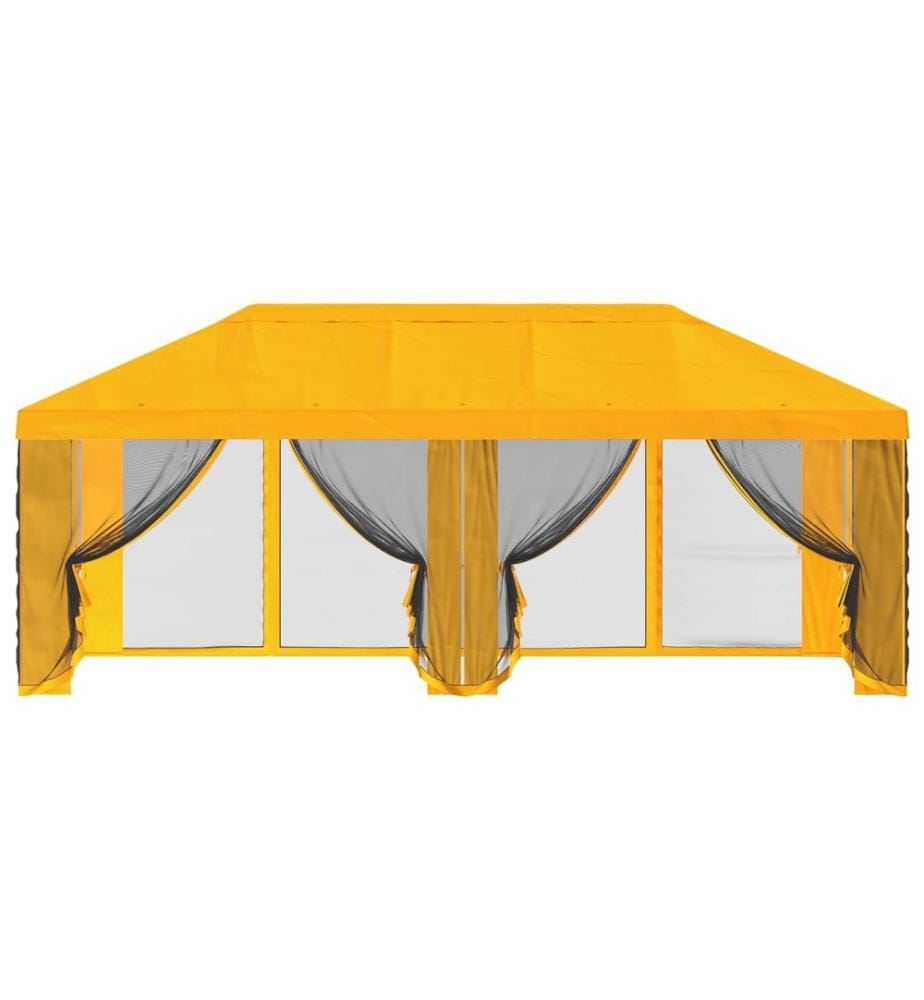 Housse de tonnelle avec murs latéraux Jaune 600,5 x 300,5 cm