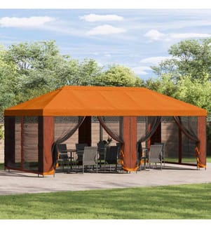 Housse de tonnelle avec murs latéraux Orange 600,5 x 300,5 cm