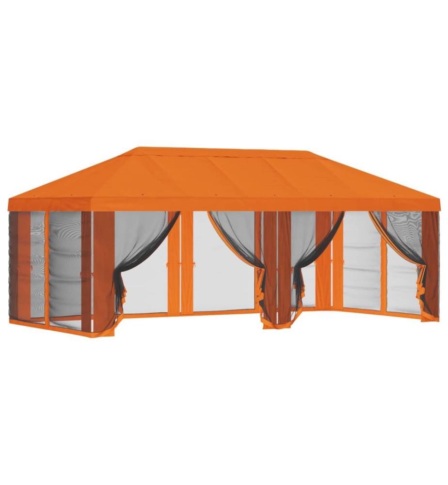 Housse de tonnelle avec murs latéraux Orange 600,5 x 300,5 cm