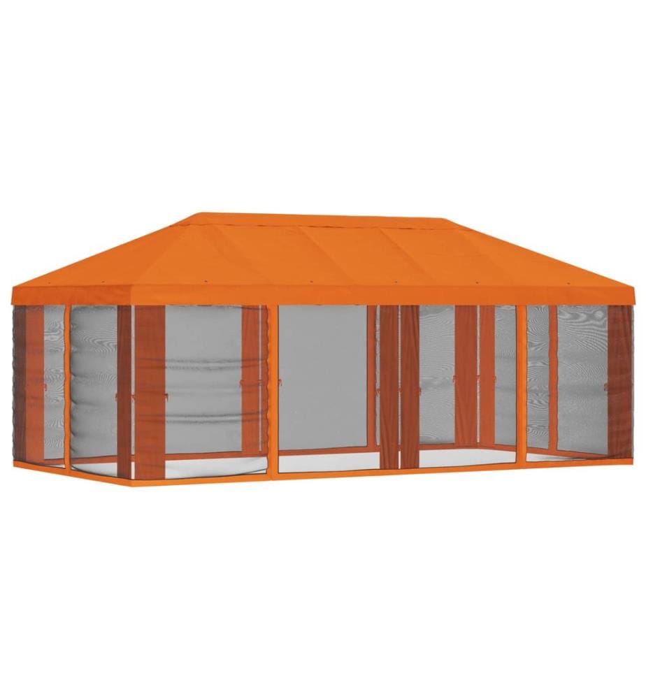 Housse de tonnelle avec murs latéraux Orange 600,5 x 300,5 cm