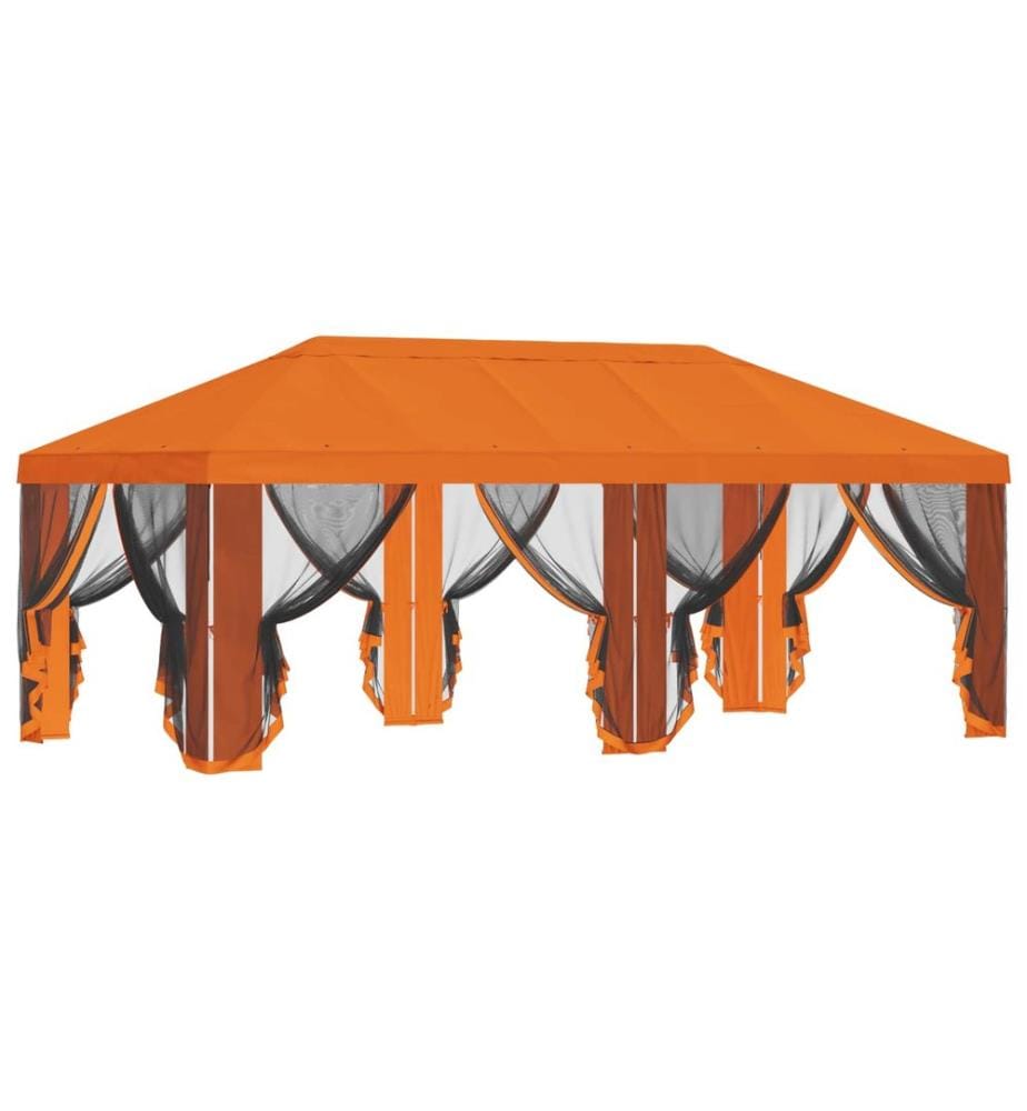 Housse de tonnelle avec murs latéraux Orange 600,5 x 300,5 cm