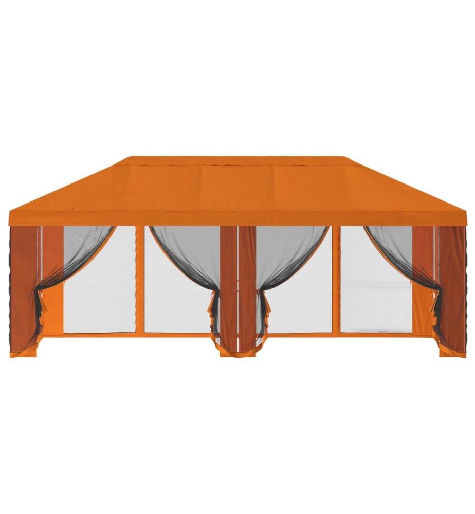 Housse de tonnelle avec murs latéraux Orange 600,5 x 300,5 cm