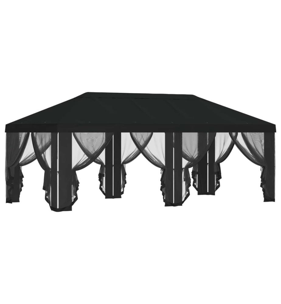 Housse de tonnelle avec murs latéraux Noir 600,5 x 300,5 cm