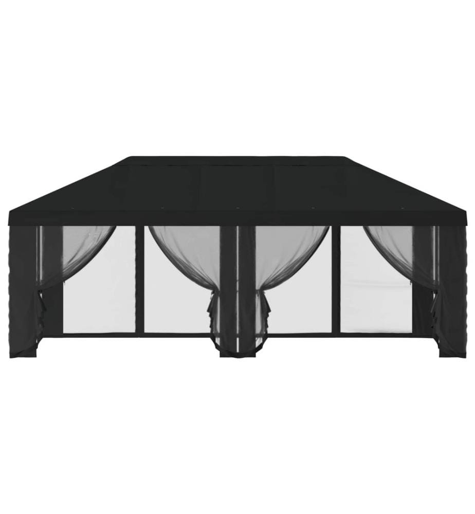 Housse de tonnelle avec murs latéraux Noir 600,5 x 300,5 cm