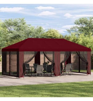 Housse de tonnelle avec murs latéraux Bordeaux 600,5 x 300,5 cm