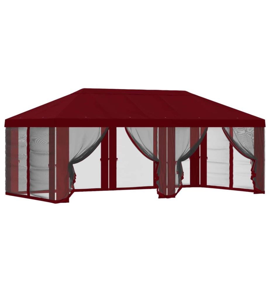 Housse de tonnelle avec murs latéraux Bordeaux 600,5 x 300,5 cm