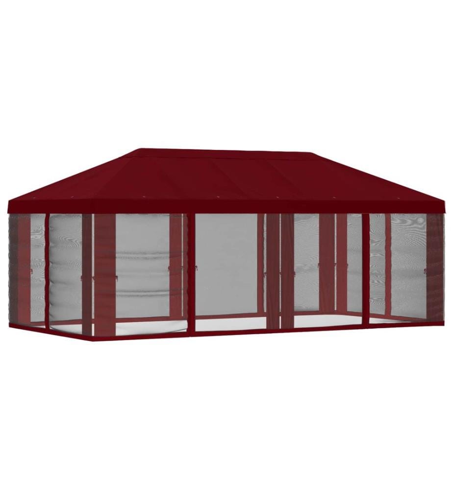 Housse de tonnelle avec murs latéraux Bordeaux 600,5 x 300,5 cm