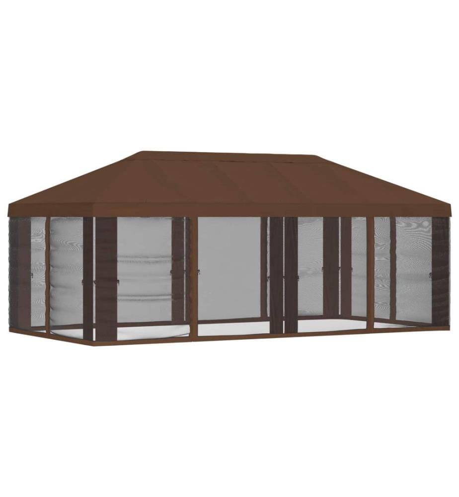 Housse de tonnelle avec murs latéraux Marron 600,5 x 300,5 cm