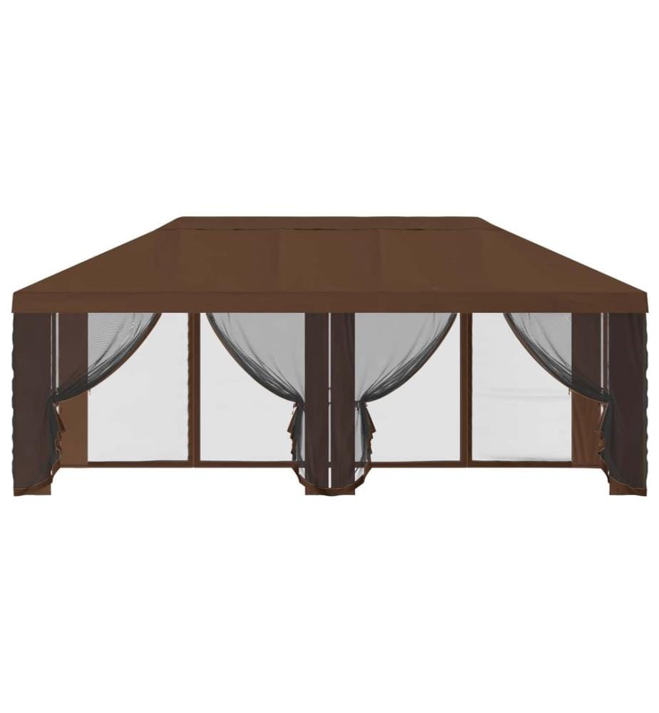 Housse de tonnelle avec murs latéraux Marron 600,5 x 300,5 cm